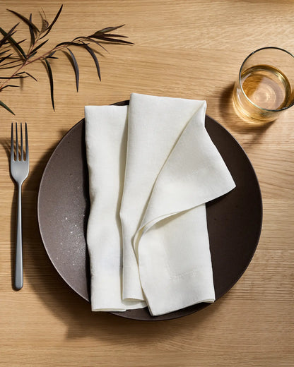 European Linen Wide-Hem Napkins, Set of 8 - US 6516