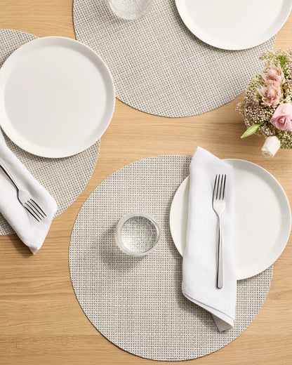 Basketweave Easy-Care Round Placemat, Set of 4 by Chilewich - US 3346