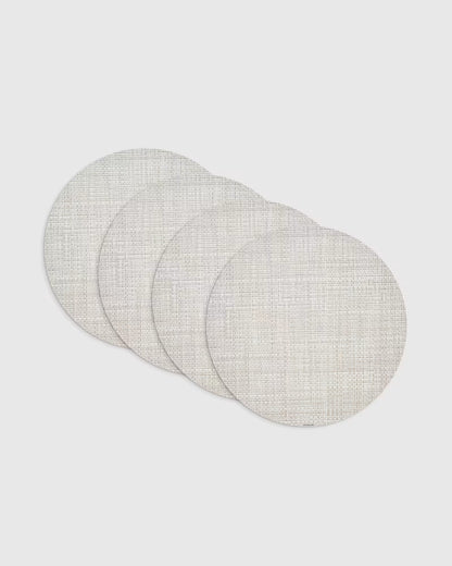 Basketweave Easy-Care Round Placemat, Set of 4 by Chilewich - US 3346