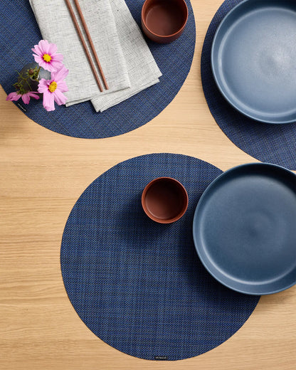 Mini Basketweave Easy-Care Round Placemat, Set of 4 by Chilewich - US 1744