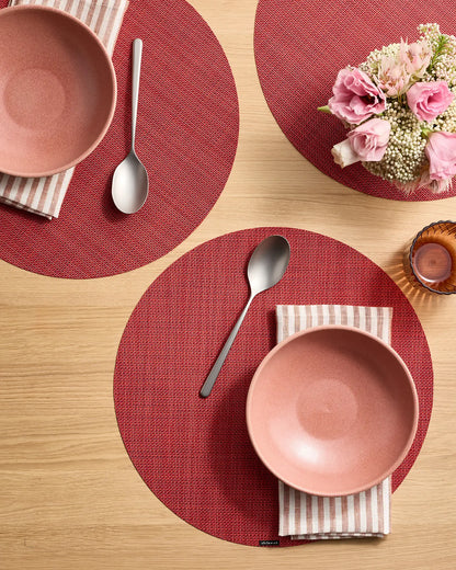 Mini Basketweave Easy-Care Round Placemat, Set of 4 by Chilewich - US 2769