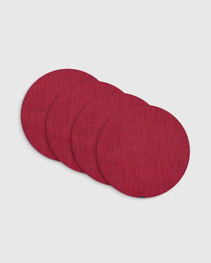 Mini Basketweave Easy-Care Round Placemat, Set of 4 by Chilewich - US 2769