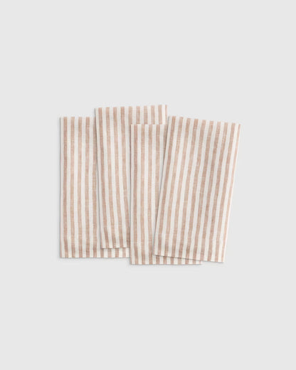 European Linen Wide-Hem Stripe Napkins (Set of 4) - US 4066