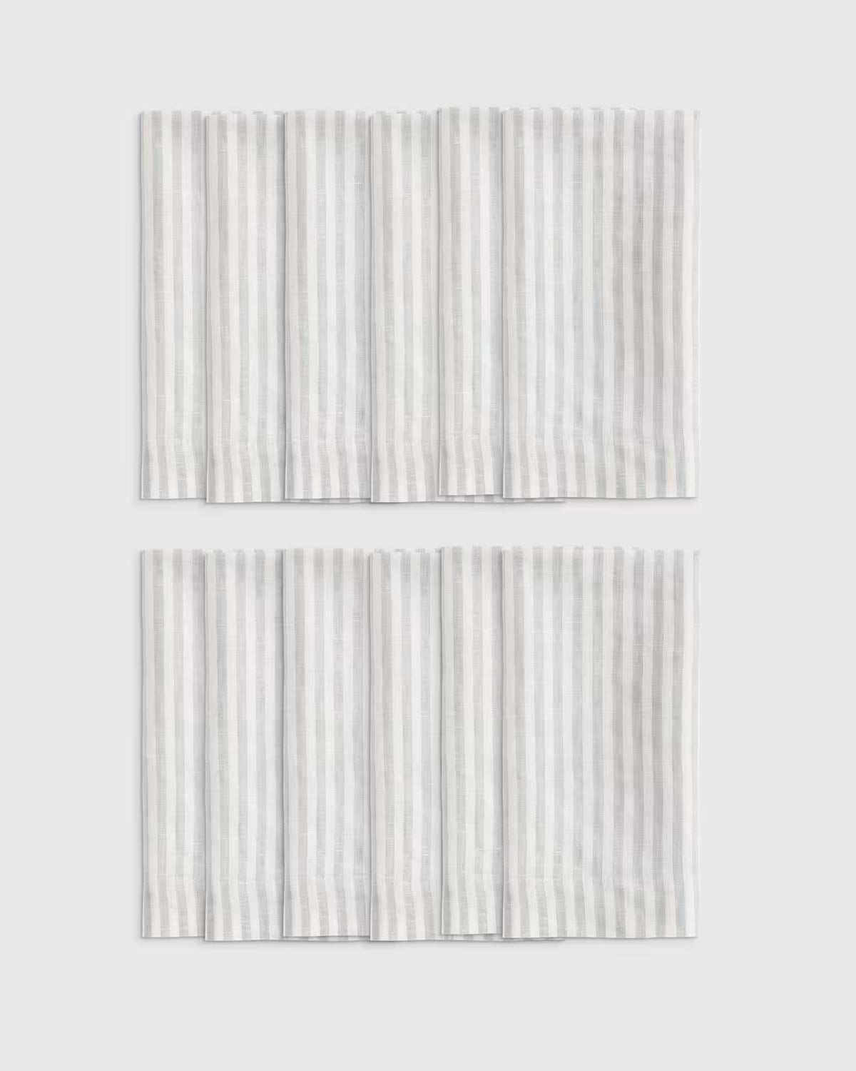 European Linen Wide-Hem Stripe Napkins, Set of 12 - US 8539