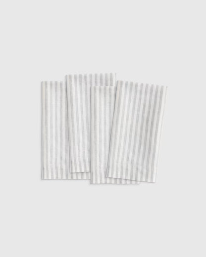European Linen Wide-Hem Stripe Napkins (Set of 4) - US 7212