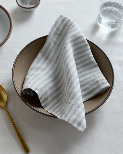 European Linen Wide-Hem Stripe Napkins (Set of 4) - US 7212