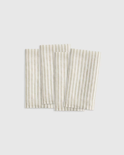 European Linen Wide-Hem Stripe Napkins (Set of 4) - US 6413