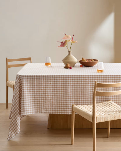 European Linen Gingham Tablecloth - US 4699