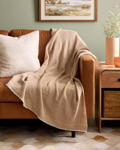 Lightweight Cashmere Wool Patterned Throw - US 6048