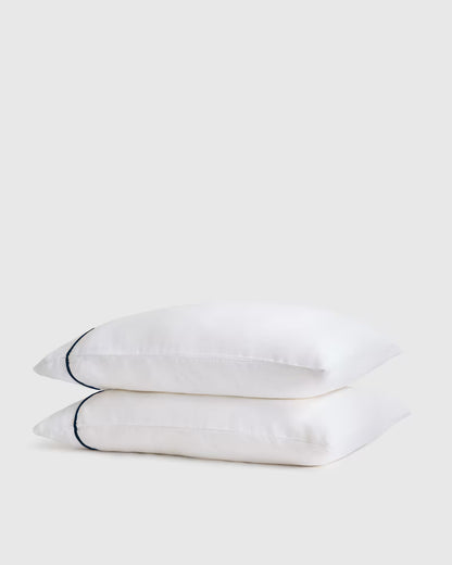 European Linen Piped Pillowcase Set - US 7519