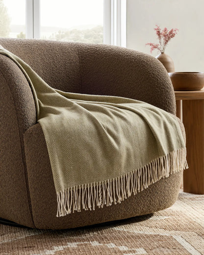 Lightweight Italian Cotton Herringbone Throw - US 9052