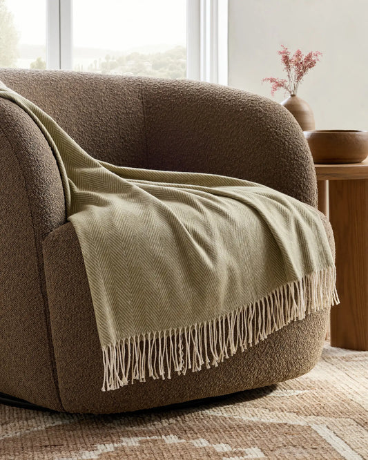 Lightweight Italian Cotton Herringbone Throw - US 9052