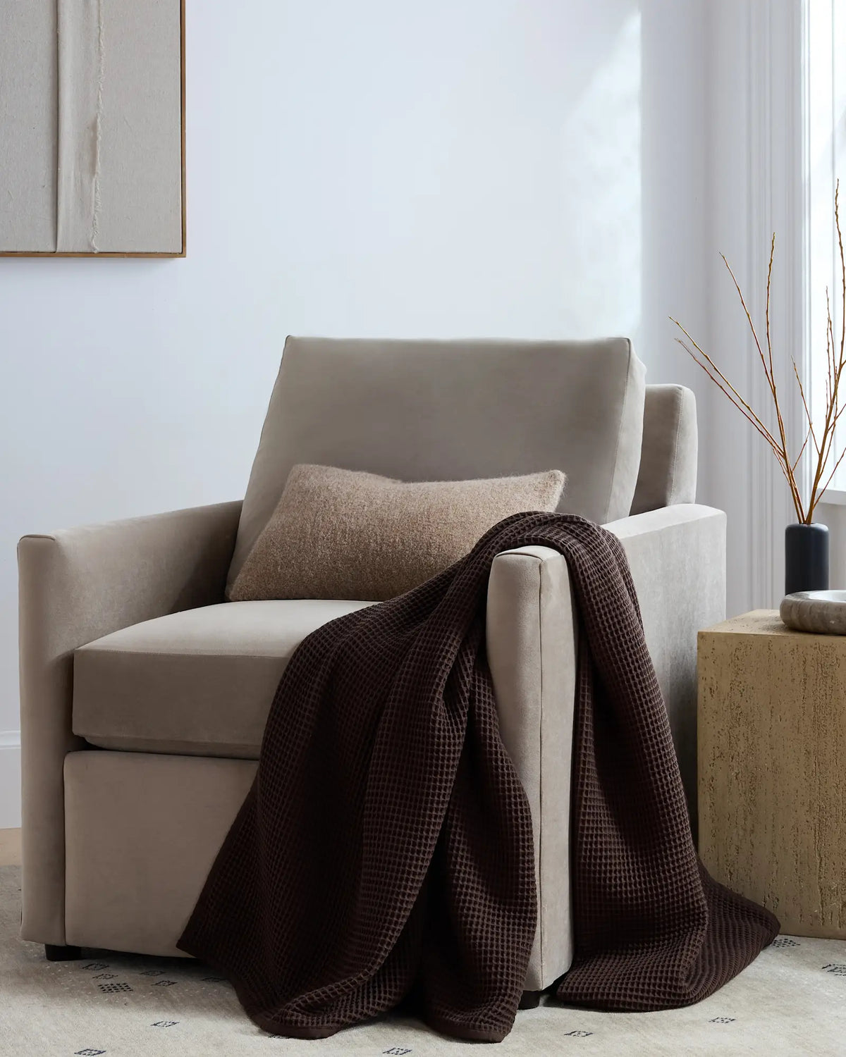Organic Waffle Throw - US 5824