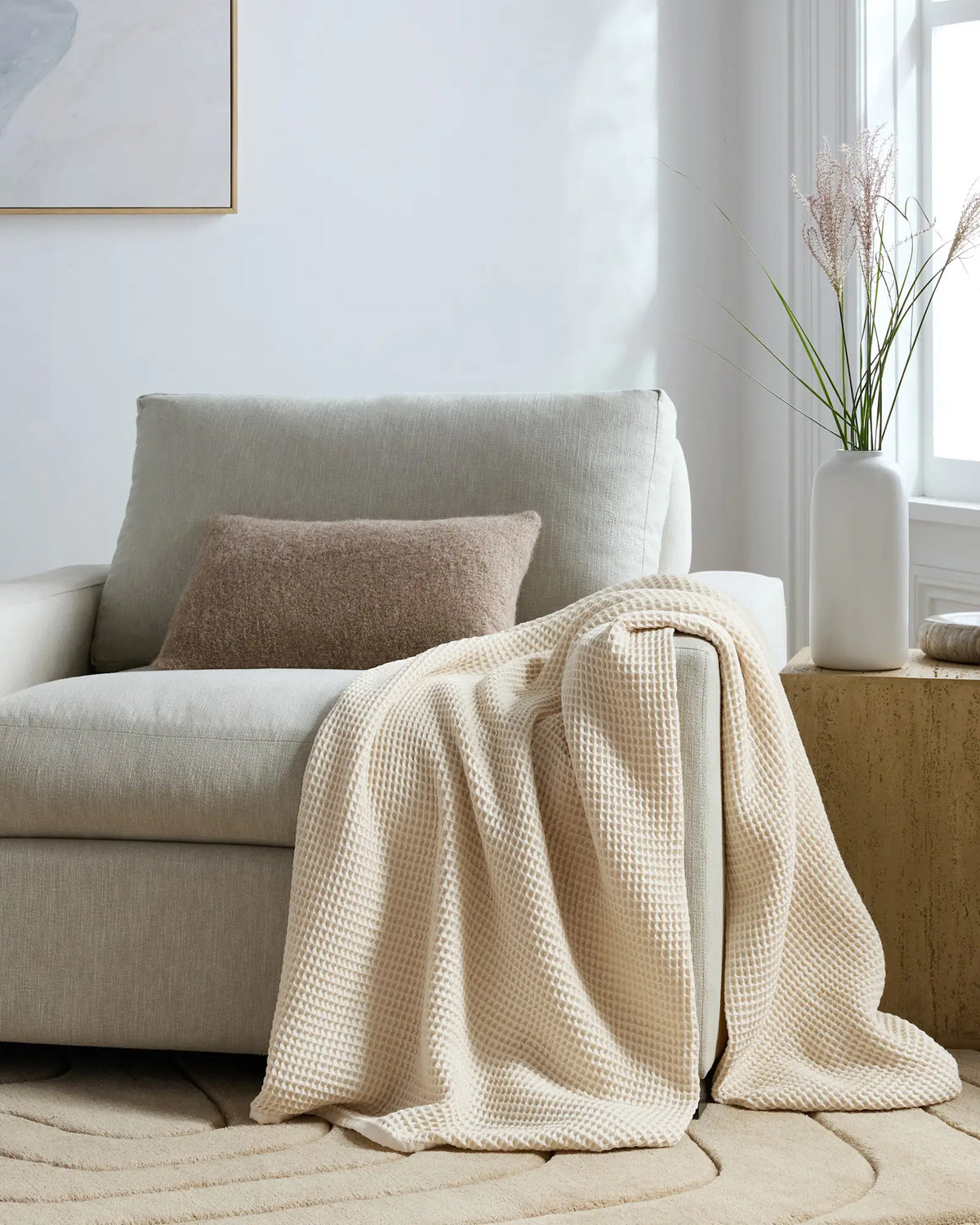 Organic Waffle Throw - US 1215