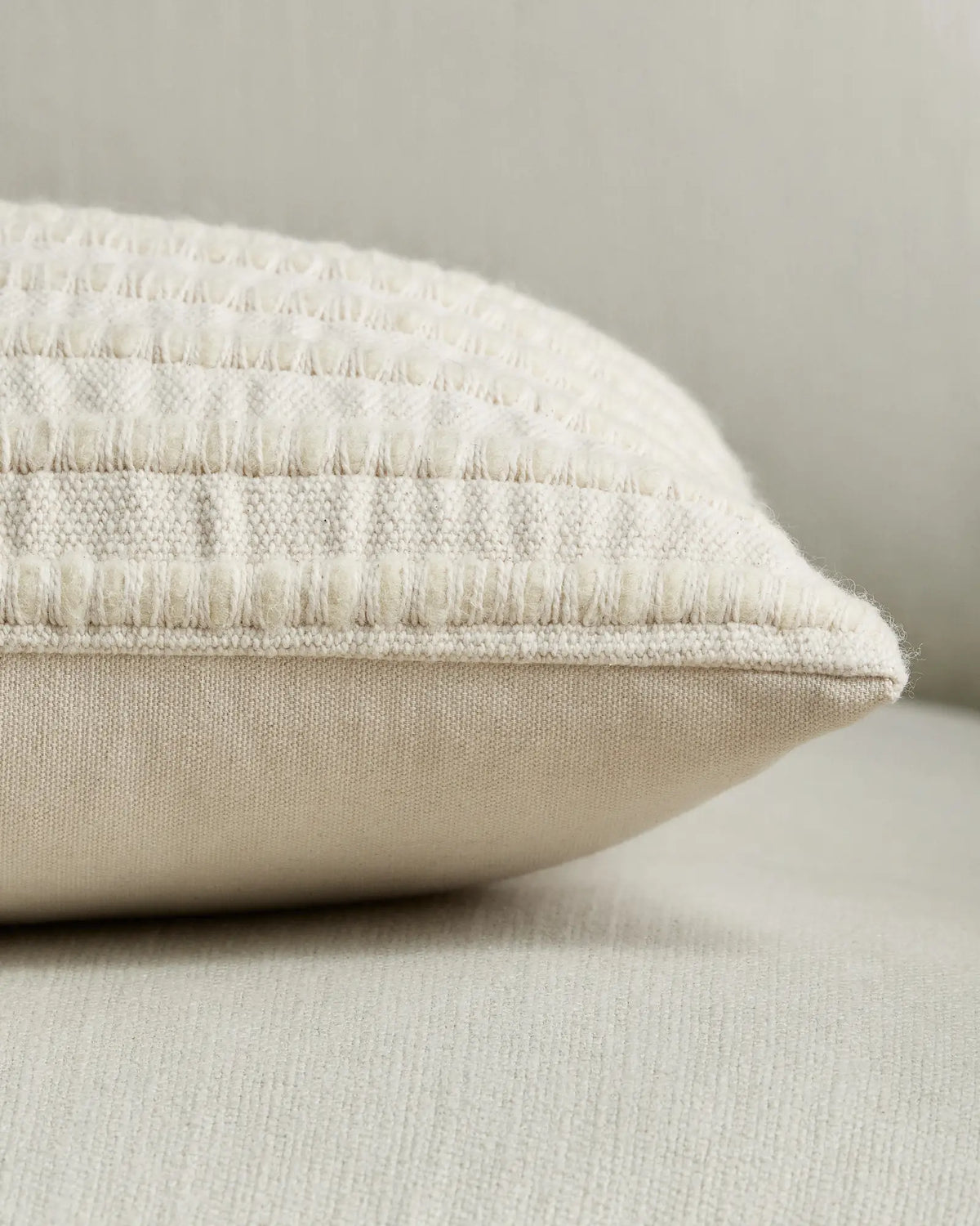 Ribbed Wool Cotton Pillow Cover - US 2245