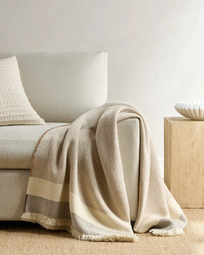 Wool Alpaca Stripe Throw - US 0618