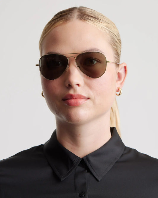 Halston Polarized Stainless Steel Aviator Sunglasses - US 1363