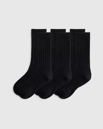 Merino Cashmere Blend Ribbed Crew Sock (3-Pack) - US 1536
