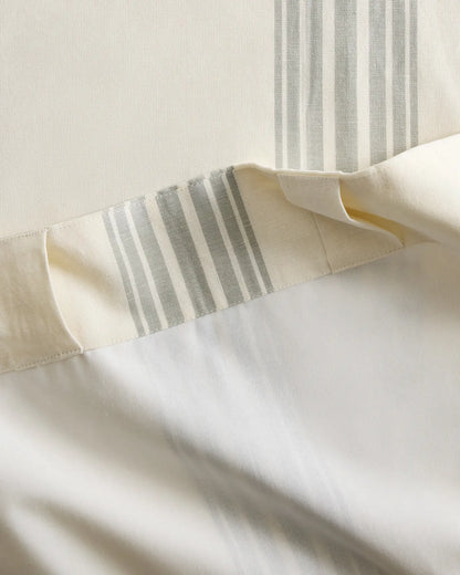 Coastal Stripe Linen Cotton Curtain - Single Panel - US 4865
