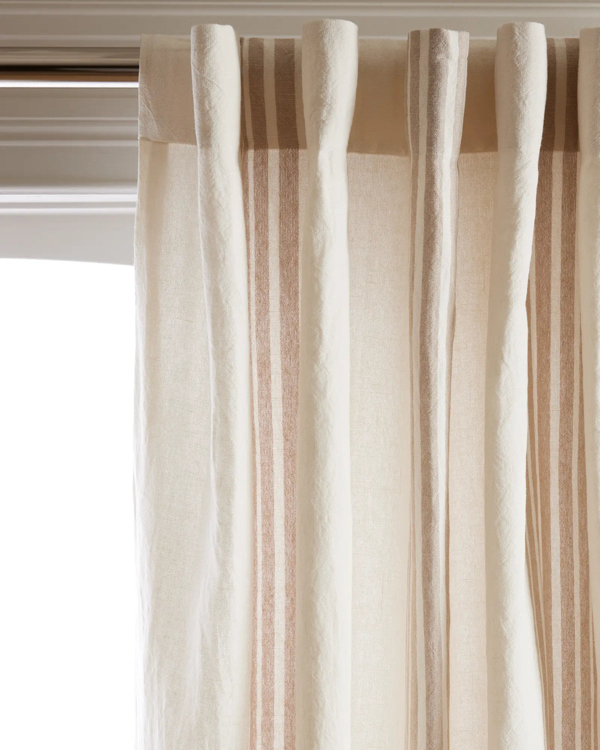 Coastal Stripe Linen Cotton Curtain - Single Panel - US 4039