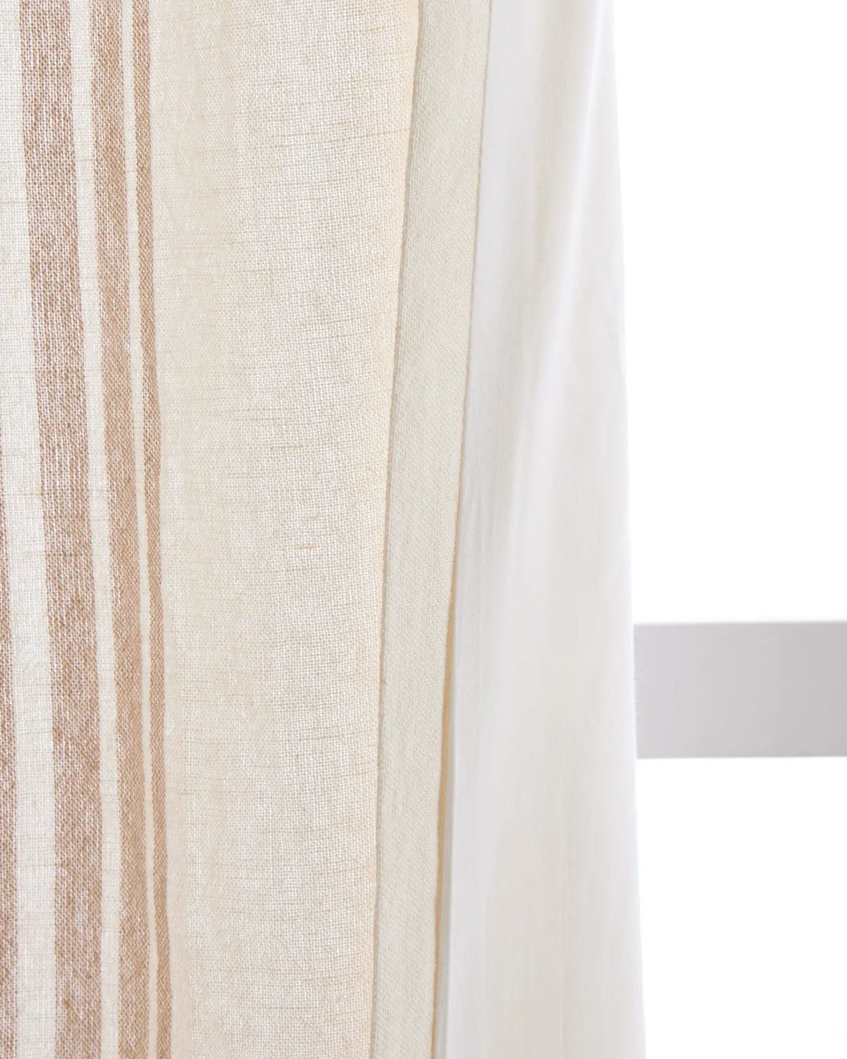 Coastal Stripe Linen Cotton Curtain - Single Panel - US 4039