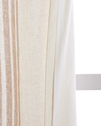 Coastal Stripe Linen Cotton Curtain - Single Panel - US 4039
