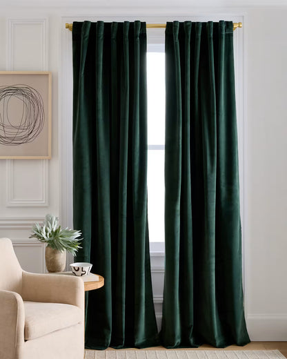 Cotton Velvet Curtain - Single Panel - US 3754