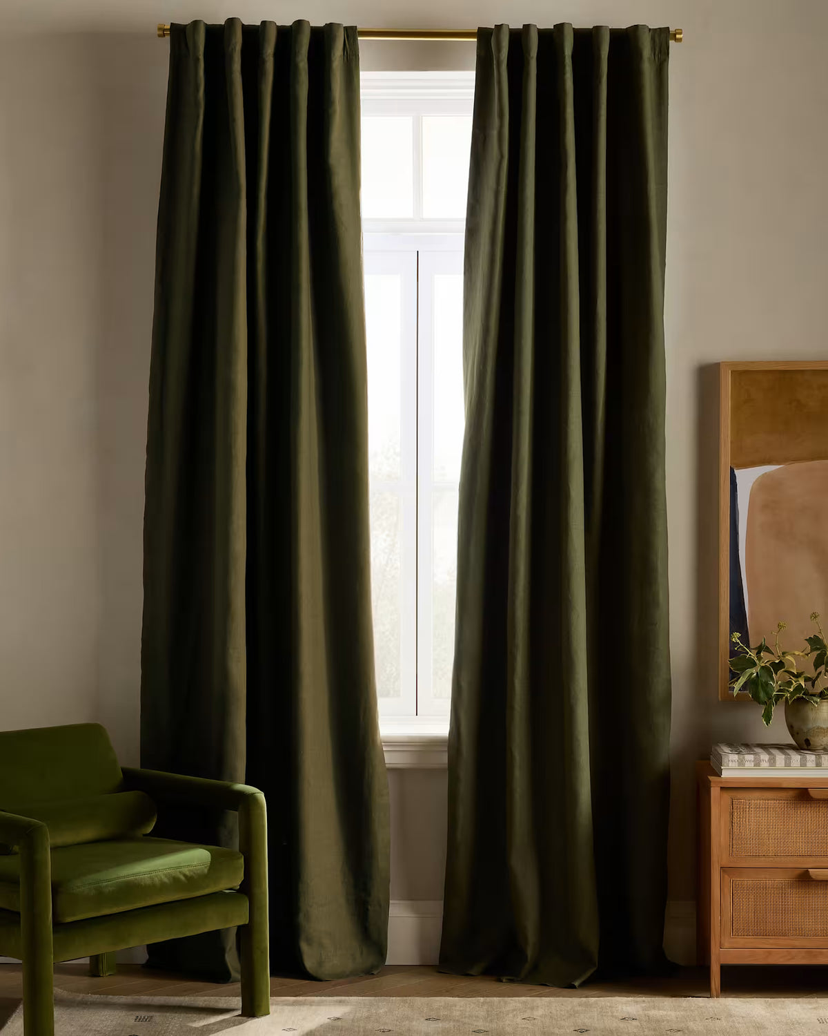 European Linen Room Darkening Curtain - Single Panel - US 5393