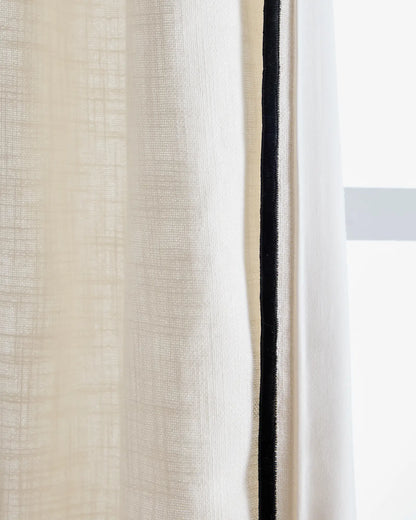 Piped Edge Cotton Curtain - Single Panel - US 2374