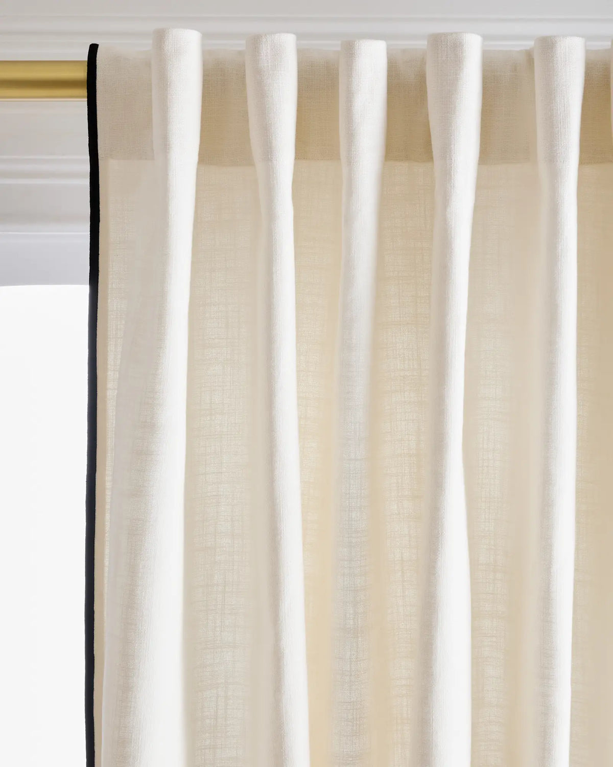 Piped Edge Cotton Curtain - Single Panel - US 2374
