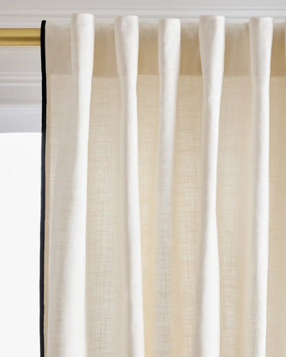 Piped Edge Cotton Curtain - Single Panel - US 2374