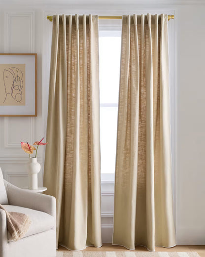 Piped Edge Cotton Curtain - Single Panel - US 7859