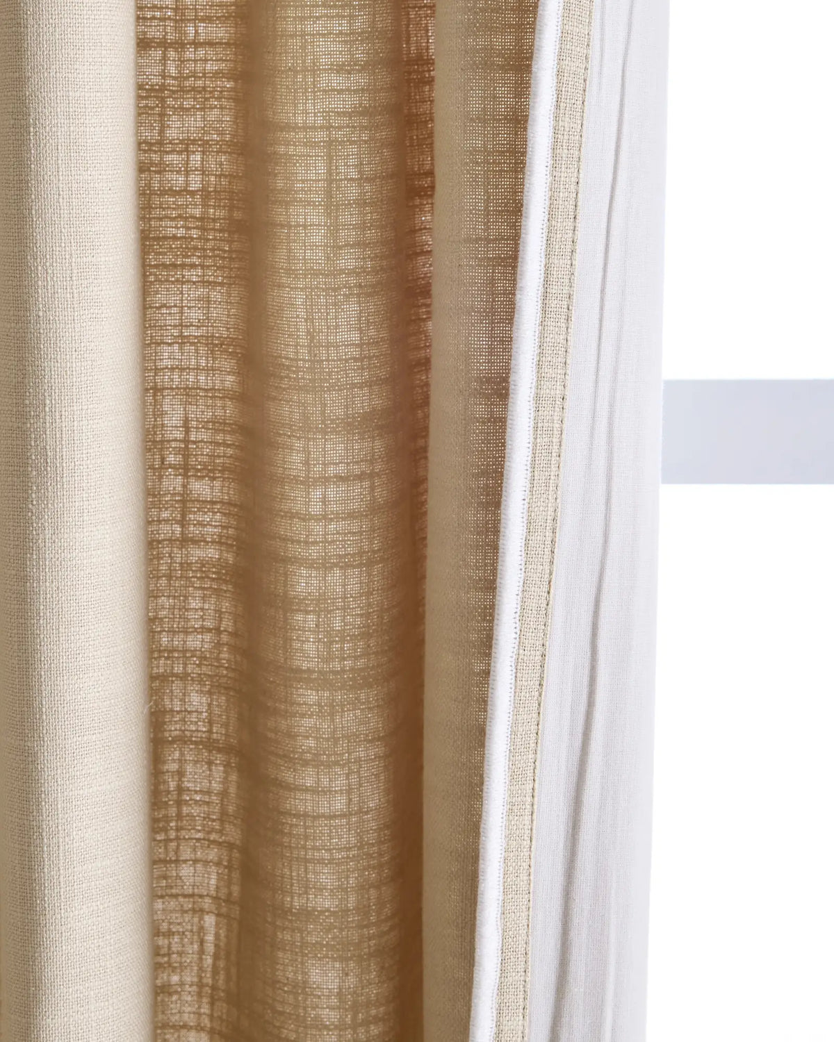 Piped Edge Cotton Curtain - Single Panel - US 7859