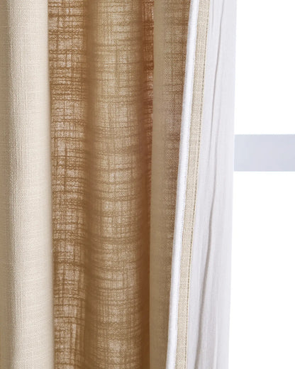 Piped Edge Cotton Curtain - Single Panel - US 7859