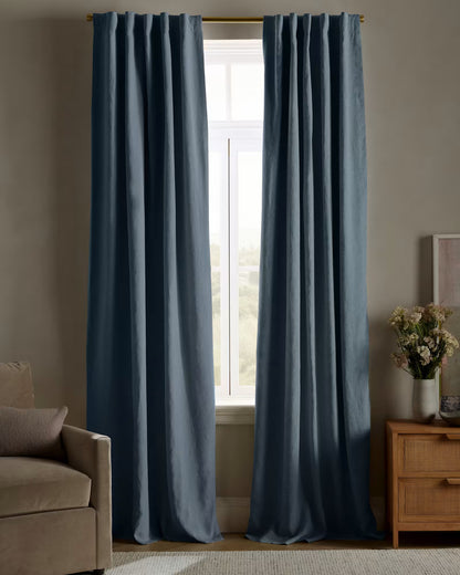 European Linen True Blackout Curtain - Single Panel - US 2348