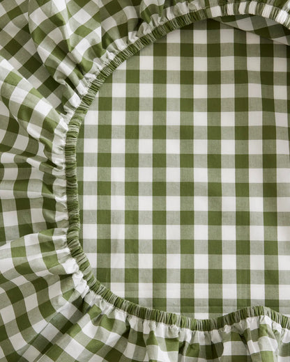 Organic Percale Gingham Crib Sheet 2-Pack - US 4019