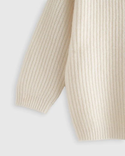 Washable Cashmere Fisherman Tunic Sweater - US 1509