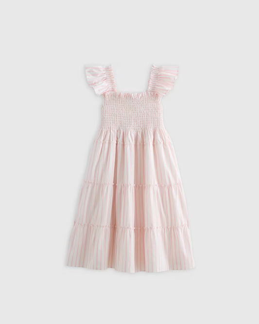 100% Organic Cotton Poplin Smocked Dress - US 6804