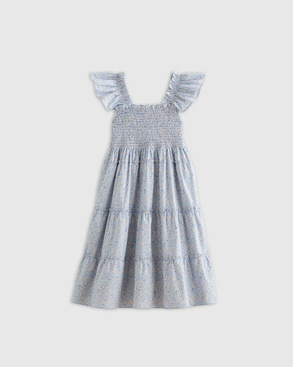 100% Organic Cotton Poplin Smocked Dress - US 5976
