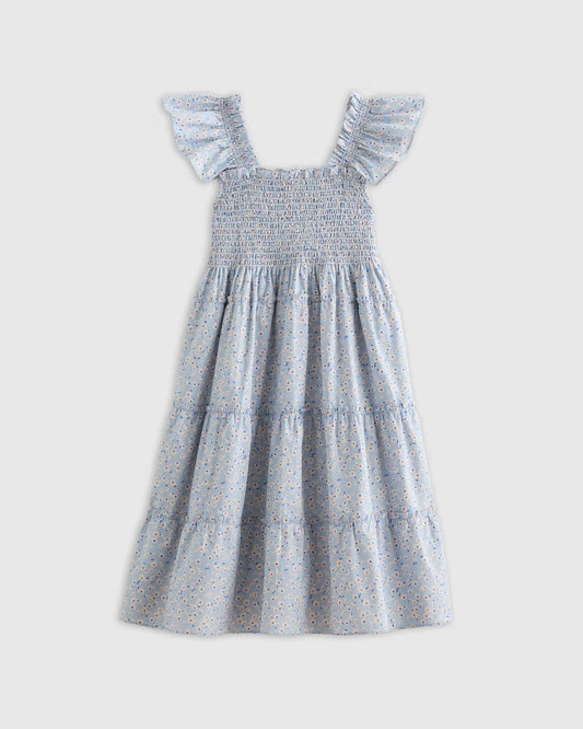 100% Organic Cotton Poplin Smocked Dress - US 8719
