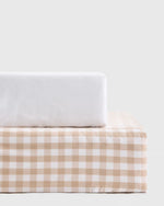 Organic Percale Gingham Crib Sheet 2-Pack - US 9662