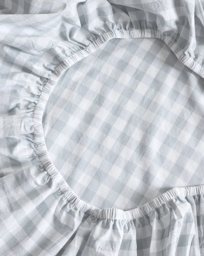 Organic Percale Gingham Crib Sheet 2-Pack - US 3614