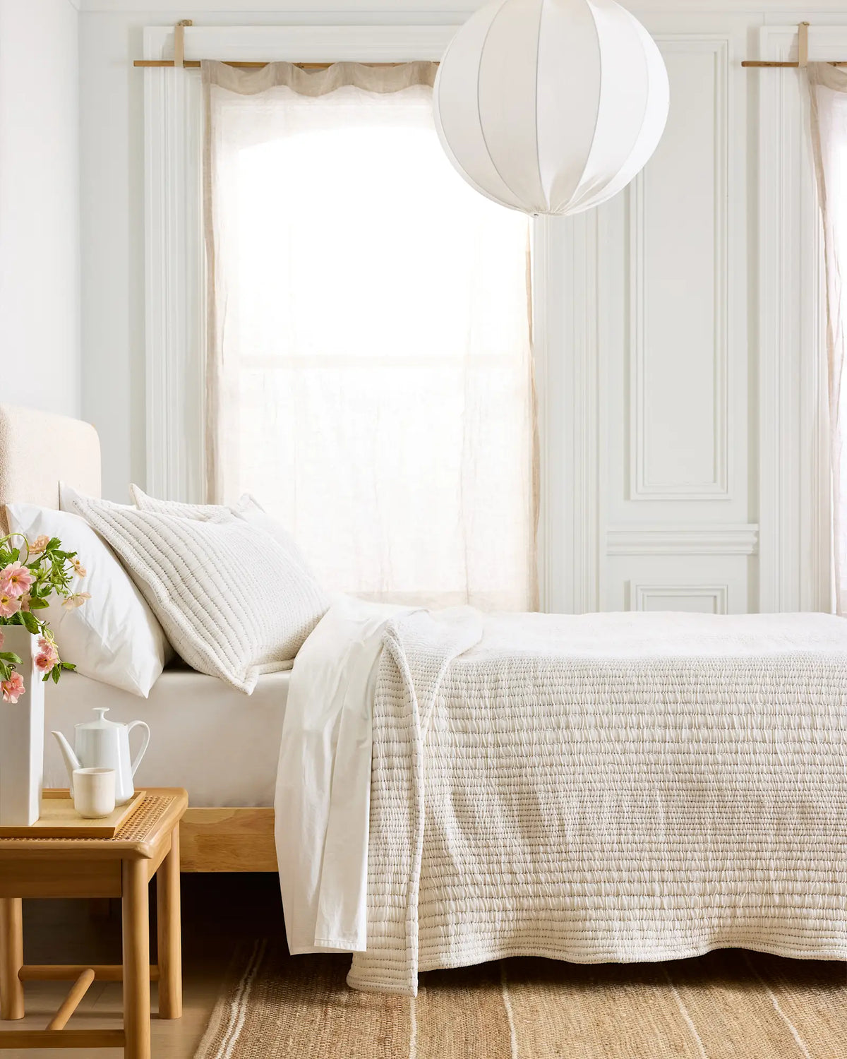 Organic Cotton Channel Stitch Coverlet - US 3596