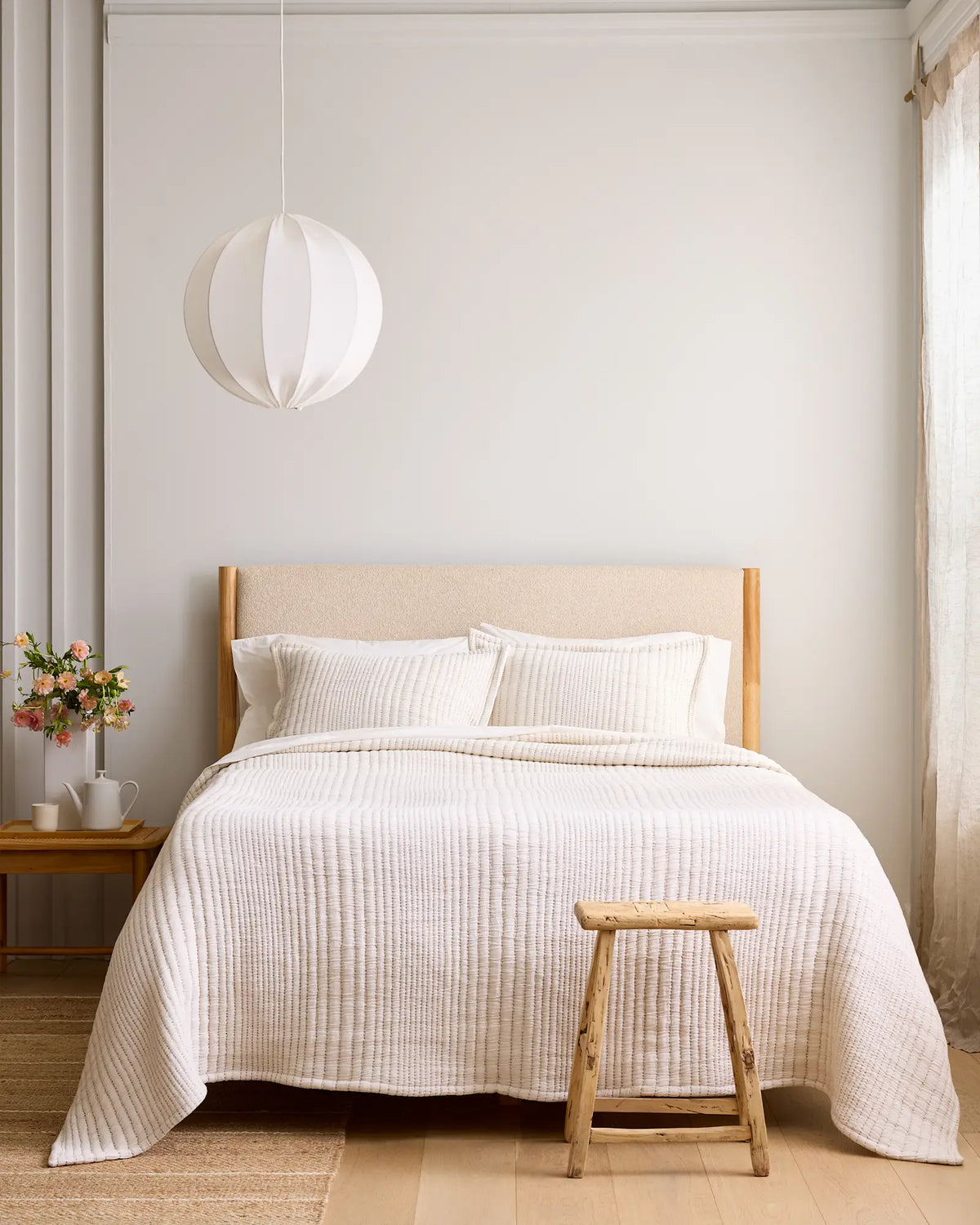 Organic Cotton Channel Stitch Coverlet - US 3596
