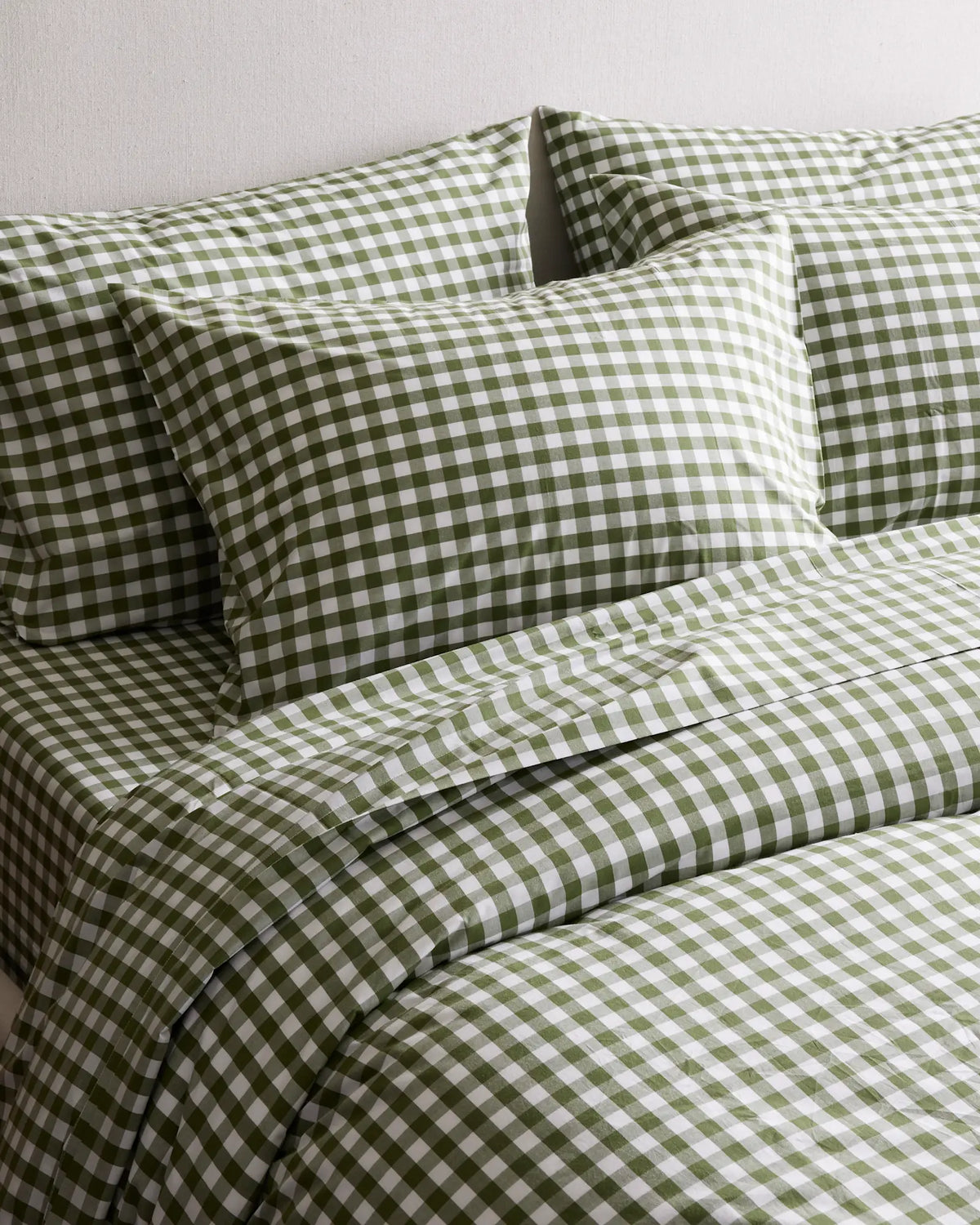 Organic Crisp Percale Gingham Sham Set - US 7046