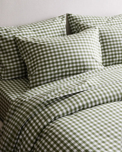 Organic Crisp Percale Gingham Sham Set - US 7046