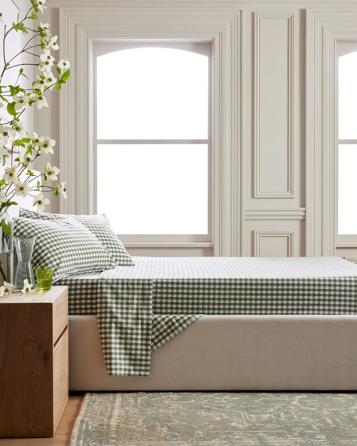 Organic Crisp Percale Gingham Pillowcase Set - US 5355