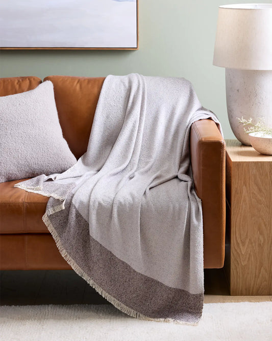 Silk Cashmere Striped Boucle Throw - US 9773