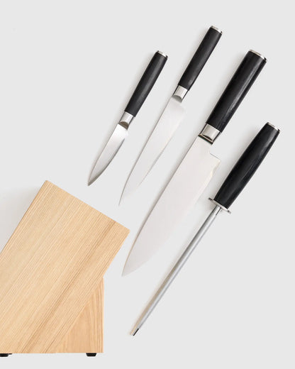 Japanese Damascus Steel Knife Block Set - US 0110