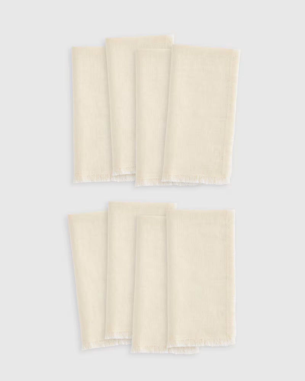European Linen Fringe Napkins, Set of 8 - US 8142